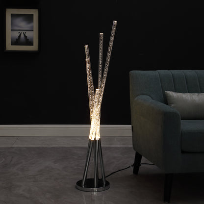 49" Chrome Five Light LED Tubular Contemporary Floor Lamp