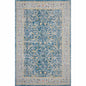 8' X 10' Blue Floral Stain Resistant Indoor Outdoor Area Rug