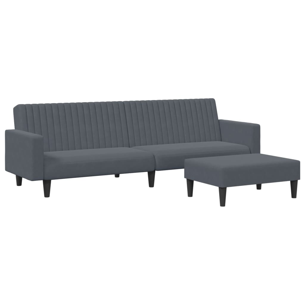 2 Piece Sofa Set Dark Gray Velvet