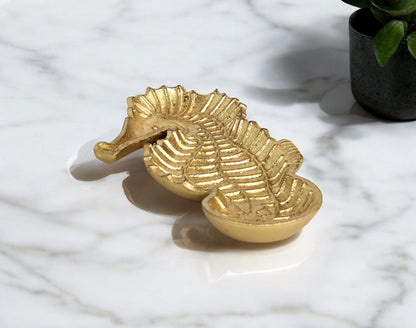 10" Gold Sea Horse Cast Iron Vanity Tray