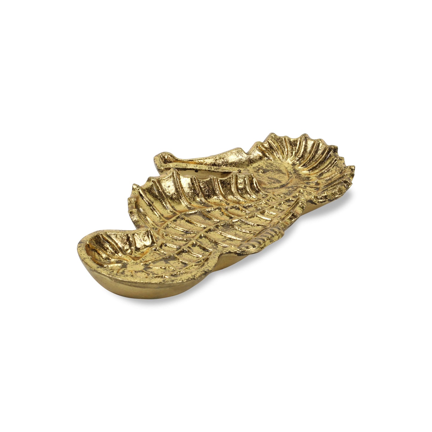 10" Gold Sea Horse Cast Iron Vanity Tray