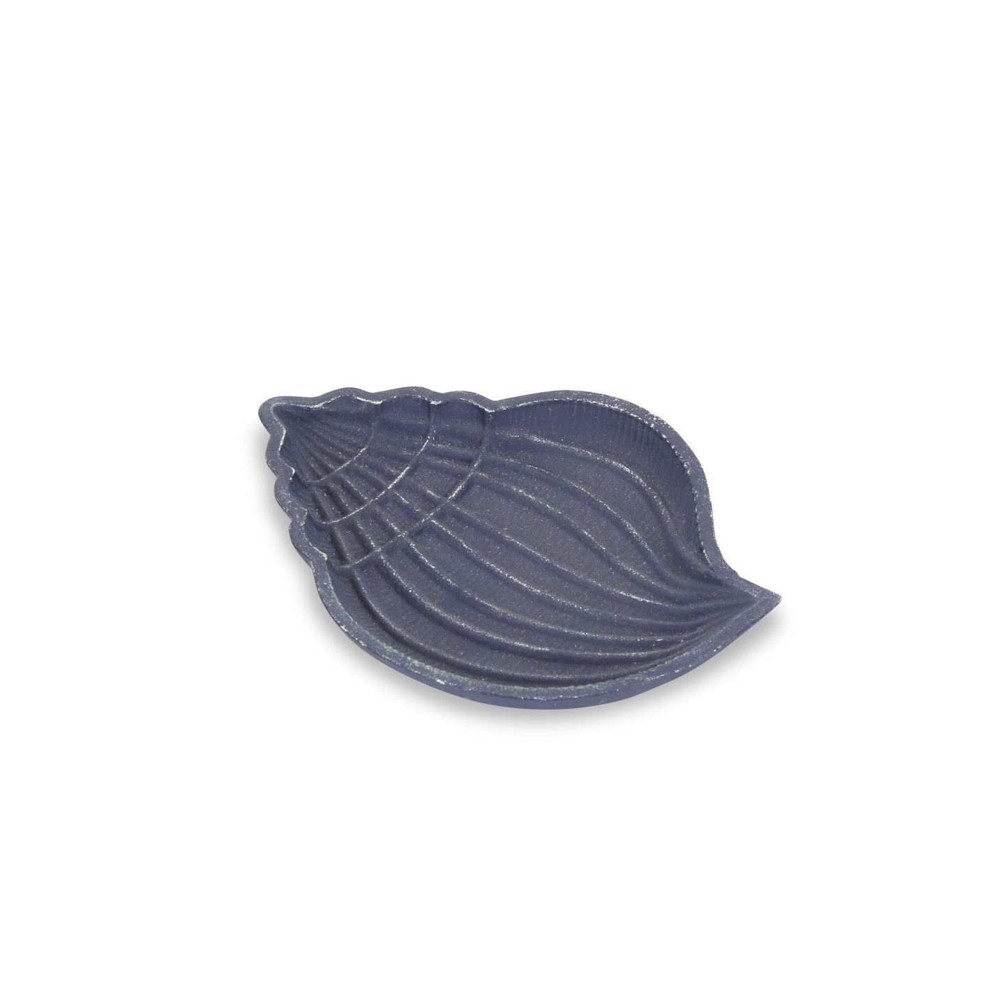 6" Blue Conch Shell Cast Iron Vanity Tray