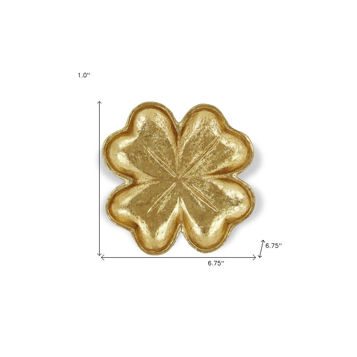 7" Gold Shamrock Metal Handmade Vanity Tray