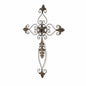 Rustic Burnished Golden Brown Metal Scroll Hanging Wall Cross