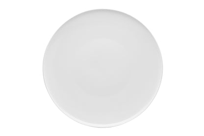 White Six Piece Round Coupe Porcelain Service For Six Dinner Plate Set