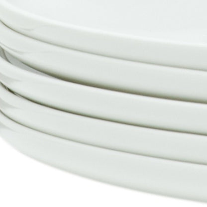 White Six Piece Round Coupe Porcelain Service For Six Dinner Plate Set