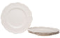 White Four Piece Scallop Stoneware Service For Four Dinner Plate Set