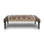 47" Brown Red and Natural Black Leg Southwest Upholstered Bench