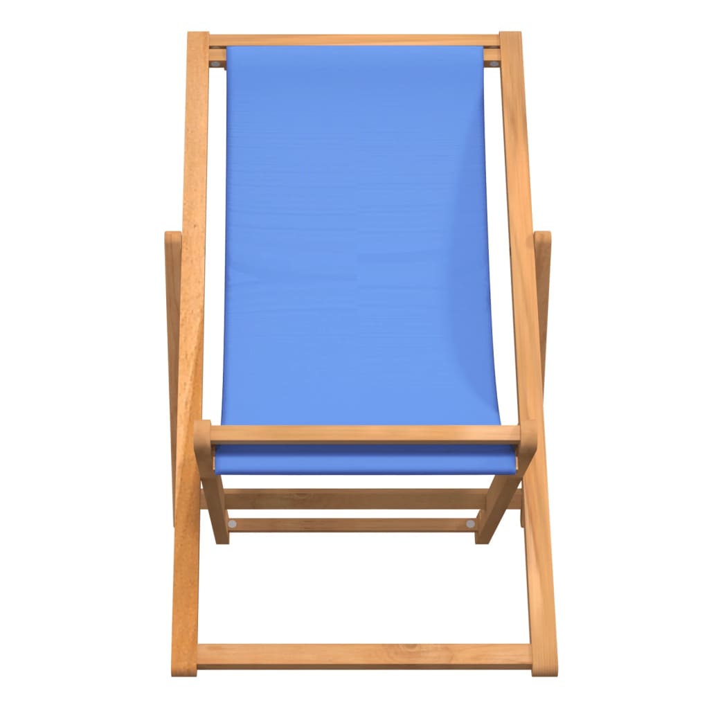 Deck Chair Teak 22.1"x41.3"x37.8" Blue