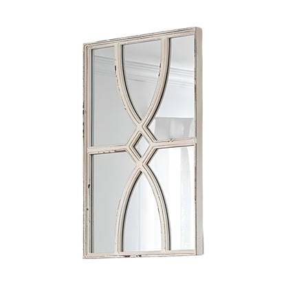 Set of Two White Solid and Engineered Wood Framed Accent Mirror