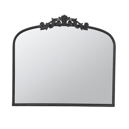 31" Black Arch Iron Framed Accent Mirror