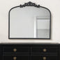 31" Black Arch Iron Framed Accent Mirror