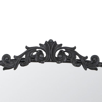 31" Black Arch Iron Framed Accent Mirror