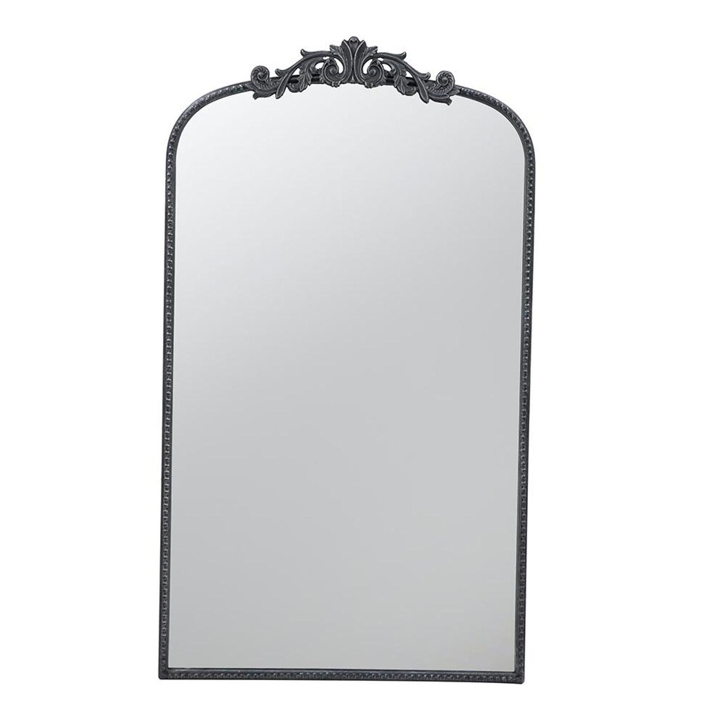 42" Black Arch Iron Framed Accent Mirror