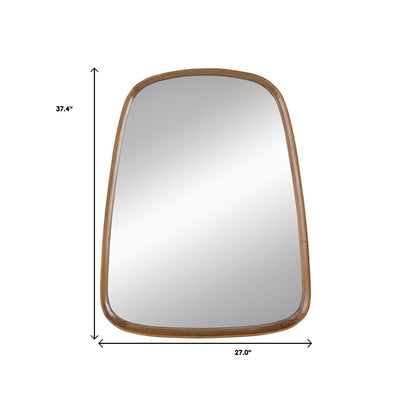 37" Brown Novelty Wood Framed Accent Mirror