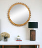 34" Brown Round Accent Mirror