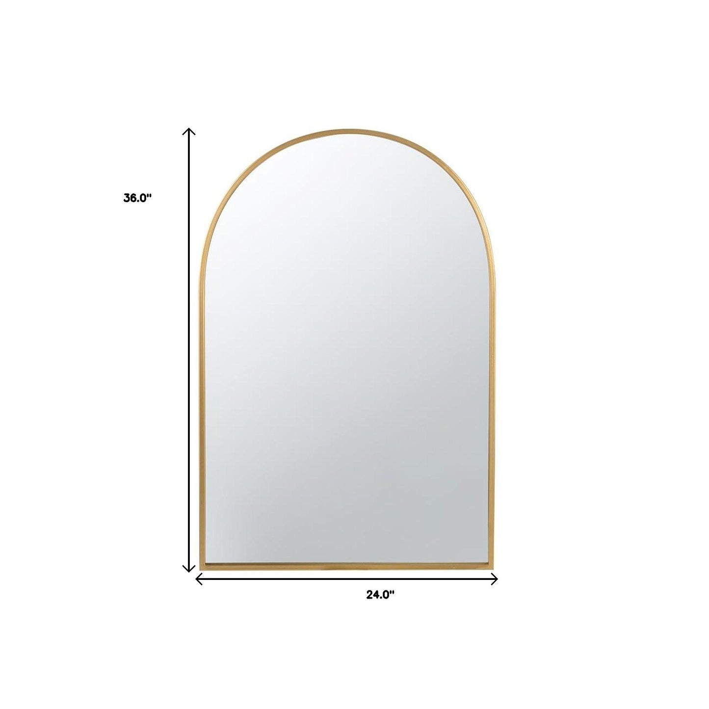 36" Gold Arch Iron Framed Accent Mirror