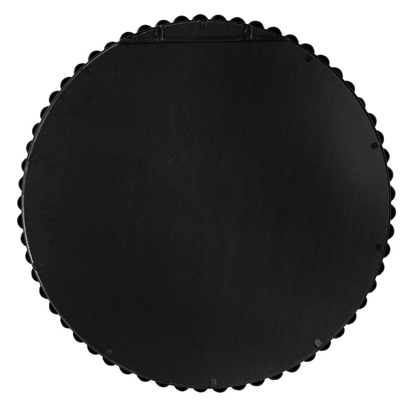 32" Black Round Iron Framed Accent Mirror