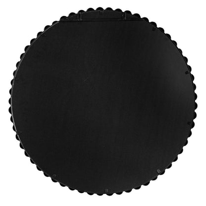 32" Black Round Iron Framed Accent Mirror