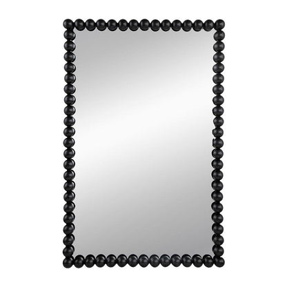 36" Black Iron Framed Accent Mirror