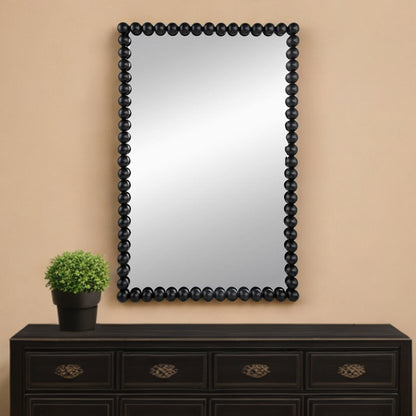 36" Black Iron Framed Accent Mirror