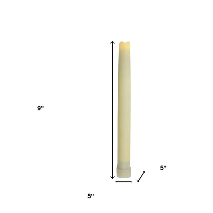 Set of Two Ivory Flameless Taper Candle