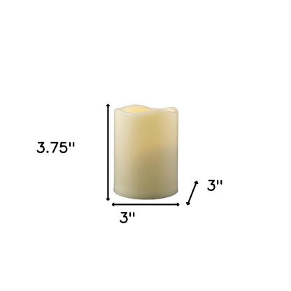 4" Ivory Flameless Indoor Outdoor Pillar Candle