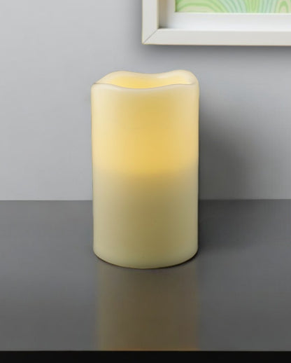 5" Ivory Flameless Indoor Outdoor Pillar Candle