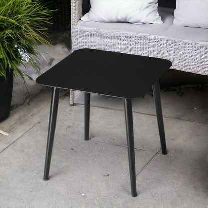 16" Gray Square Metal Outdoor Side Table