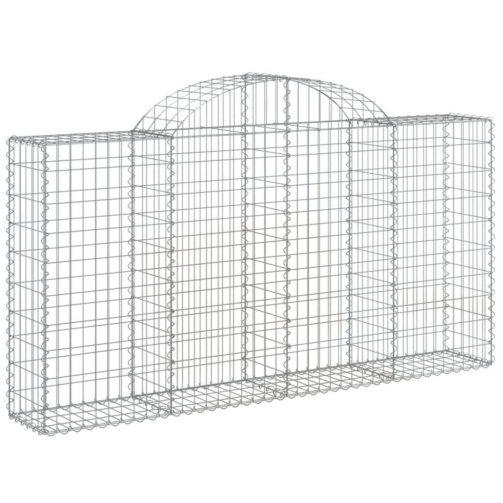 Arched Gabion Baskets 14 pcs 78.7"x11.8"x39.4"/47.2" Galvanized Iron