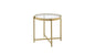 24" Gold And Clear Glass And Metal Round End Table