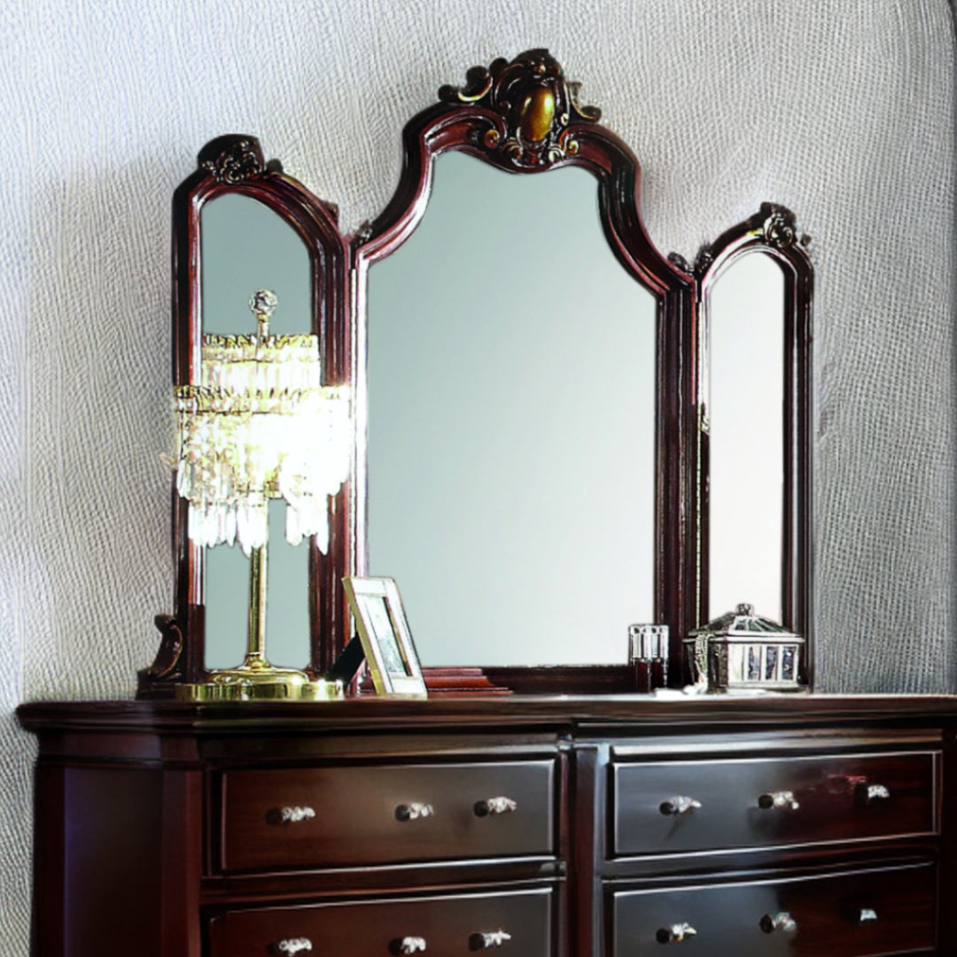 45" Irregular Dresser Wood Mirror