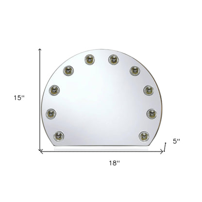 15" White Finish Round Accent Mirror