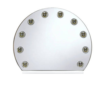 15" White Finish Round Accent Mirror