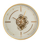 18" Circle Gold and White Metal and Glass Analog Wall Clock