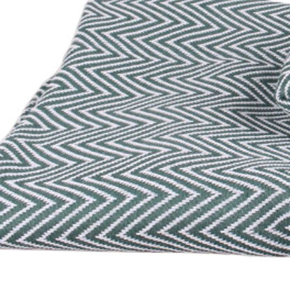 60" X 50" Green Woven Cotton Chevron Throw Blanket with Fringe