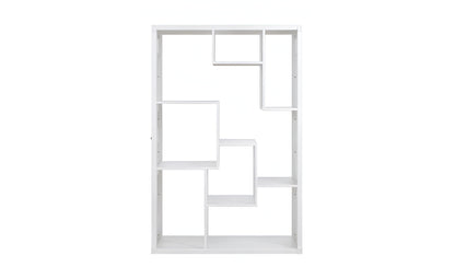 75" White Composite Zig Zag Multi Tier Bookcase