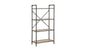 49" Gray Brown Metal Four Tier Etagere Bookcase