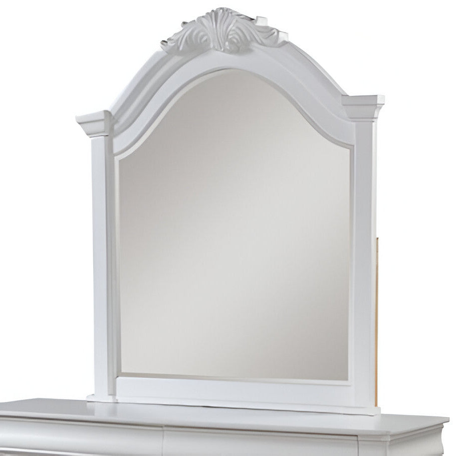 43" White Finish Arch Dresser Mirror