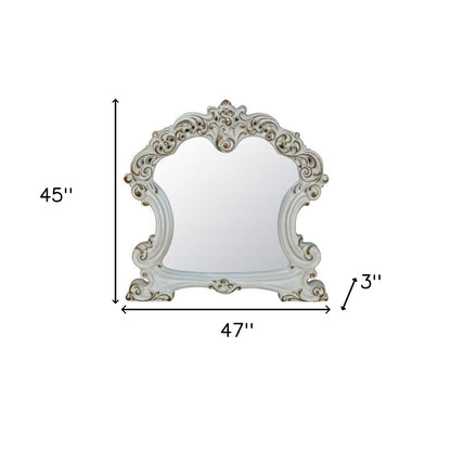 45" Antique Pearl Finish Irregular Dresser Mirror