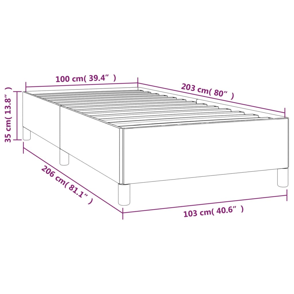 Bed Frame without Mattress White 39.4"x79.9" Twin XL Faux Leather