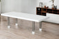 95" White And Gray Stainless Steel Dining Table