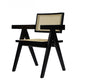 Natural And Black Wood Open Back Dining Arm Chair