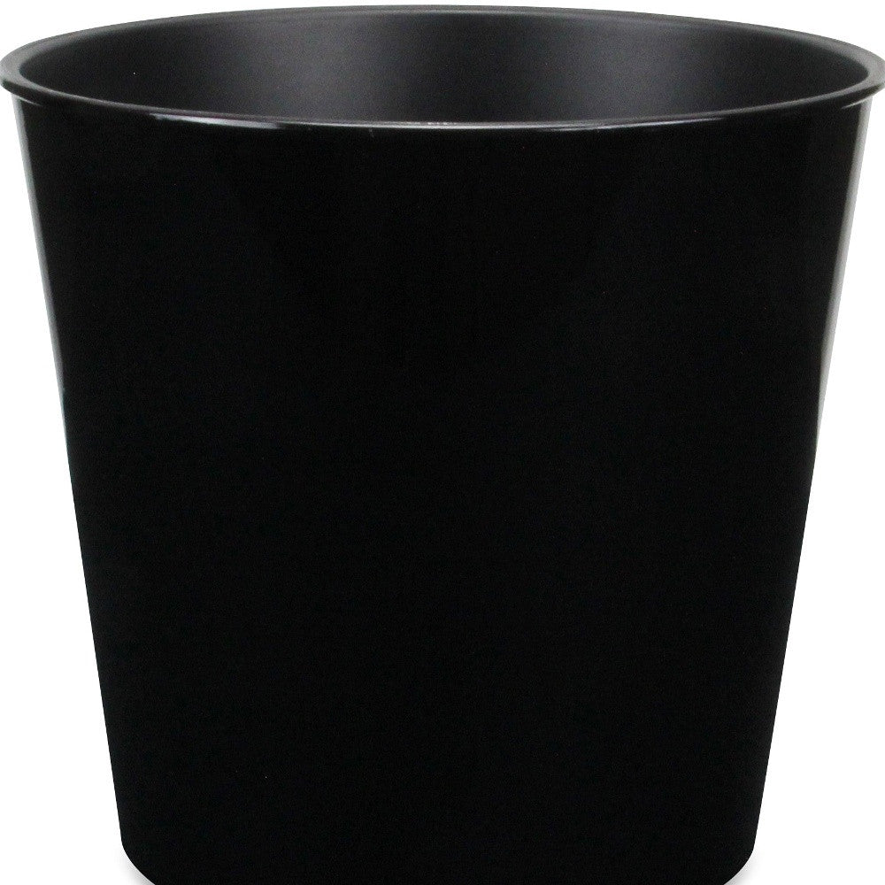 11" Black Recycled Plastic Indoor Outdoor Round Pot Planter