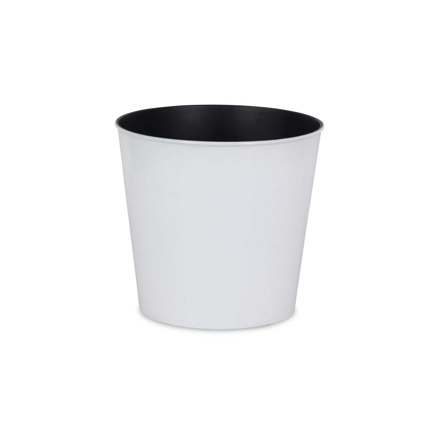 11" White Recycled Plastic Indoor Outdoor Round Pot Planter