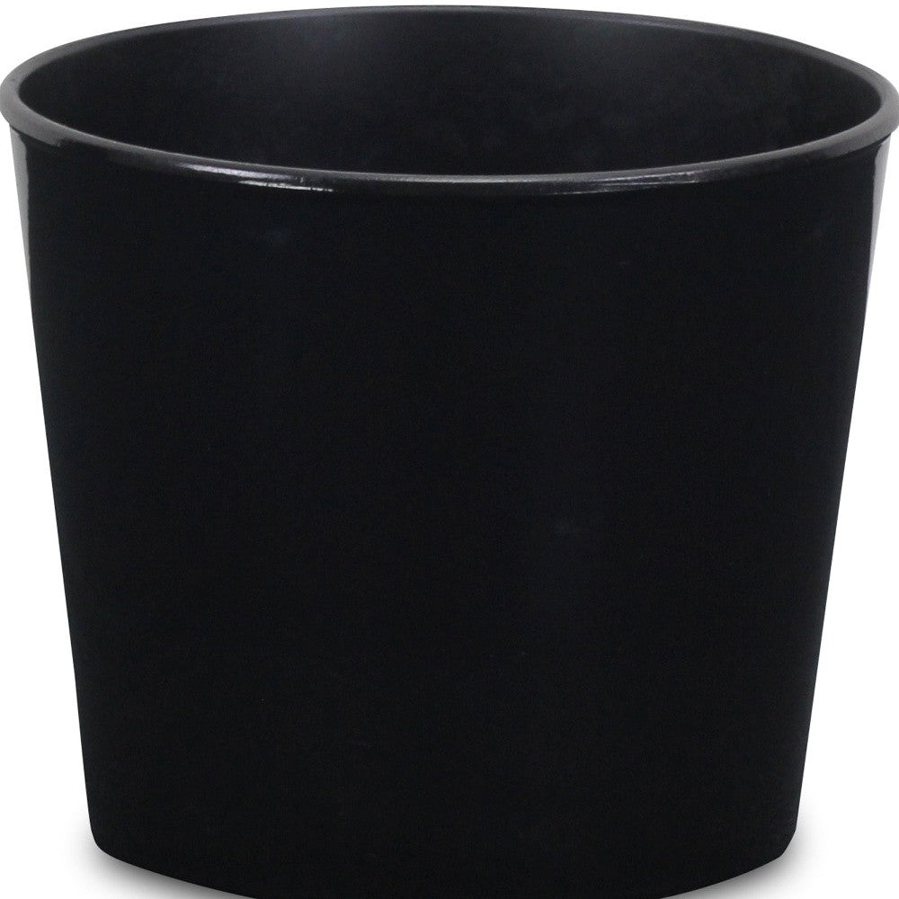 6" Black Recycled Plastic Indoor Outdoor Round Pot Planter