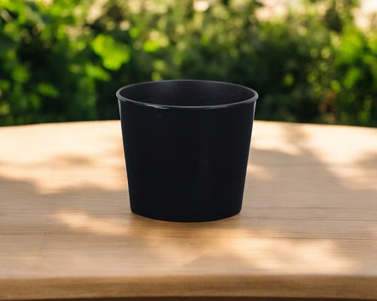 6" Black Recycled Plastic Indoor Outdoor Round Pot Planter