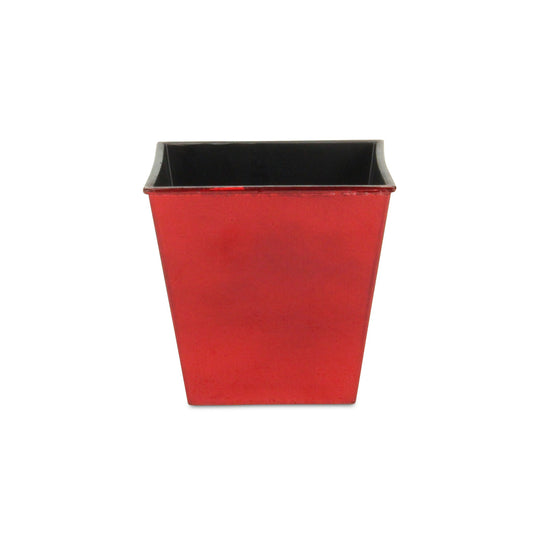 5" Red Recycled Plastic Indoor Outdoor Square Pot Planter