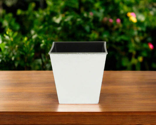 5" Silver Recycled Plastic Indoor Outdoor Square Nursery Pot