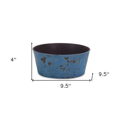 10" Blue Recycled Plastic Indoor Outdoor Round Pot Planter